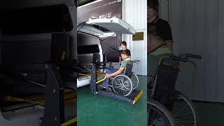 Wheelchair lift platform assists people with limited mobility to travel freelyAccessibleVehicle [upl. by Ardnahsal]