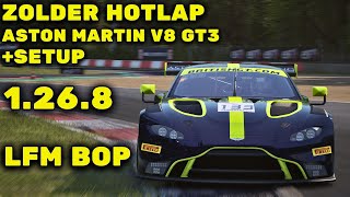 ZOLDER HOTLAP  SETUP LFM BOP  1268  ASTON MARTIN V8 GT3  ACC  195  MK ULTRA SETUPS [upl. by Yssep]