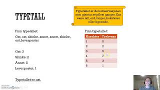 Sentralmål og standardmål Typetall og variasjonsbredde [upl. by Stoddart]