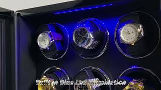 12 Watch Winder Fingerprint Switch Quiet Motors Large Watch Automatic Rotator watchwinder watch [upl. by Chan]