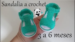 Sandalias a crochet  modelo víctor 3 a 6 meses bebe [upl. by Stuart]