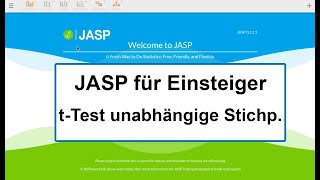 JASP für Einsteiger  02  tTest für unabhängige Stichproben [upl. by Anauqat]