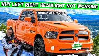 DODGE RAM WHY LEFT RIGHT HEADLIGHT NOT WORKING DODGE RAM 1500 2500 3500 2013 2014 2015 2016 2017 201 [upl. by Aihsekal]