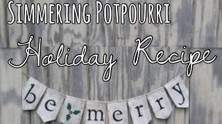 Holiday Simmering Potpourri Recipe [upl. by Irrek49]