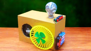 How to make Air Cooler at home Using Cardboard DC motor Cooling Fan LED  Air Cooler [upl. by Carolyn]