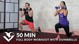 50 Min Full Body Workout with Dumbbells  Total Body Strength Workout with Weights at Home Training [upl. by Ernesta]