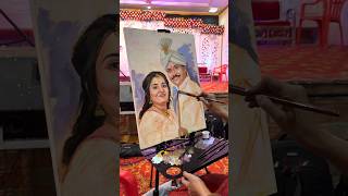 Live couple portrait for wedding ceremony  wedding surprise artshorts [upl. by Upali104]