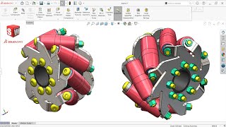 Design and Assembly of Mecanum wheel in Solidworks l Solidworks Tutorial [upl. by Kavita]