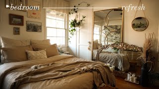 cozy bedroom refresh amp redecorating for fall [upl. by Gillan]