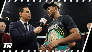 Shakur Stevenson Reacts To Becoming a 3Division World Champion  POSTFIGHT INTERVIEW [upl. by Dellora]