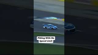 Pitting with no speed limit 💀 cars nascar [upl. by Suedama]