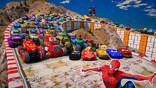 GTAV Spider Man 2 Deadpool amp Wolverine Captain America Brave New World Cars Crazy McQueen Friends [upl. by Amorette890]