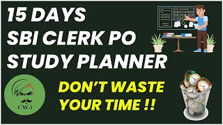 15 DAYS SBI CLERK PO STUDY PLANNER DONT WASTE YOUR TIME [upl. by Renate]