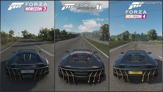 Forza Horizon 3 vs Forza Motorsport 7 vs Forza Horizon 4  Lamborghini Centenario Sound Comparison [upl. by Lahsiv]