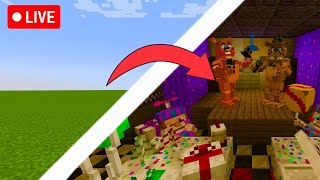 🔴BUILDING THE FNAF 2 PIZZERIA IN MINECRAFT LIVE PART 3 [upl. by Horatius]