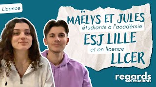 Académie ESJ et licence LLCER espagnol et anglais  Maëlys et Jules  Regards dÉtudiants [upl. by Oiramat]