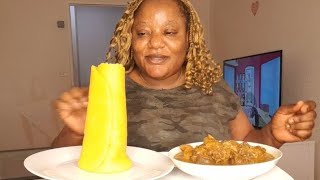 EBA AND OKRA SOUP MUKBANG EATING SHOW [upl. by Lipsey]