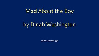 Dinah Washington Mad About the Boy karaoke [upl. by Hodges]