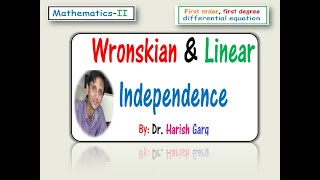 Wronskian amp Linear Independence [upl. by Reginnej902]