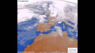 Imágenes de Europa del satélite Meteosat9 desde el día 5 de enero hasta el 19 de febrero de 2014 [upl. by Sieracki]