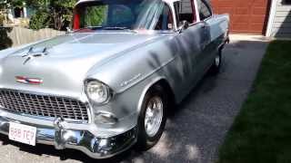 1955 Chevy 210 Sedan 350 Fast Burn HEI 700R4 Ford 9quot 355s AC [upl. by Enetsirk]