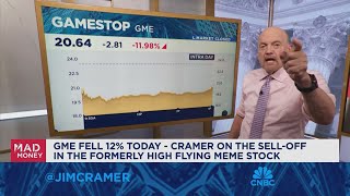 Jim Cramer talks GameStops selloff [upl. by Aidroc]