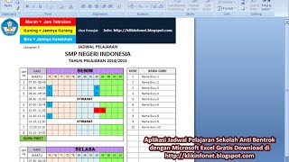 Aplikasi Jadwal Pelajaran Sekolah Anti Bentrok dengan Microsoft Excel [upl. by Earaj]