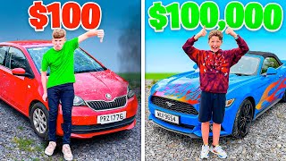 100 vs 100000 RENTAL CAR CHALLENGE with LITTLE BROTHER [upl. by Goto52]