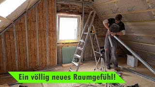 Gruselige Kammer wird luftiges Loft  Timelapse Dachgeschoss ausbauen [upl. by Leraj545]