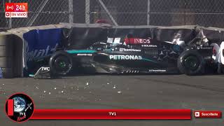 Ahora fuerte accidente de George Russell en la FP2 de un complicado GP de México 2024 [upl. by Leiva]