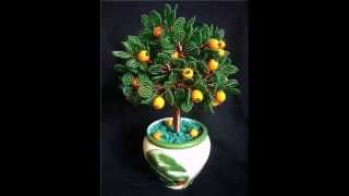 Апельсиновое дерево из бисера Orange Tree from beads [upl. by Manus465]