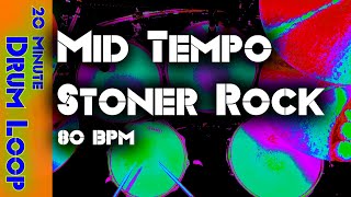 20 Minute Drum Loop  Mid Tempo Stoner Rock 80 BPM [upl. by Nyladnor]