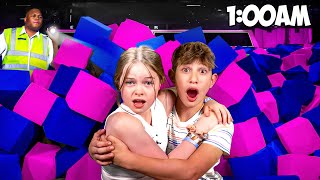 My Daughters 24 HOUR TRAMPOLINE PARK Challenge [upl. by Hsejar]