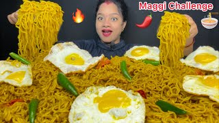 15😱 PACKETS OF MASALA MAGGI WITH SUNNY SIDE UP EGG CHALLENGE 😋 EATING SHOW MUKBANG ASMR🌶️FOOD SHOW [upl. by Nylear847]