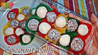 2 ingredients sweet snack recipe  Coconut balls  Cocoa balls [upl. by Yhtnomit]