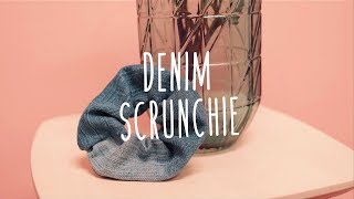 HOW TO MAKE A DENIM SCRUNCHIE  DIY DENIM DREAMS [upl. by Lissner]