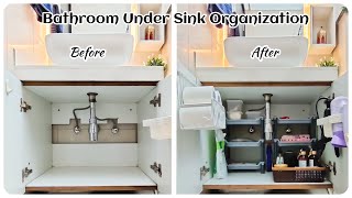 Bathroom Under Sink Organization for Small Space  Bathroom Storage Unit Organization [upl. by Tak]