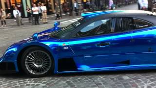 Insanely loud blue chrome Mercedes CLKGTR in Tokyo Turn volume MAX [upl. by Nylatsirk]