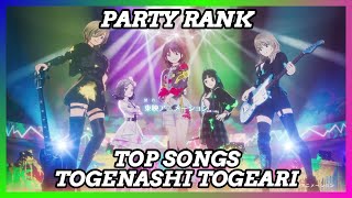 Top TOGENASHI TOGEARI Songs Party Rank [upl. by Jessee]