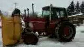 76 International Harvester 186 with Blanchet Rotary Snow Plow [upl. by Ahser]