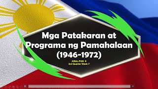 COT AP 6 Patakaran at Programa ng Pamahalaan 19461972 [upl. by Ed]