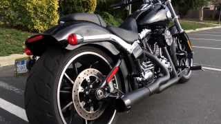 2014 Harley FXSB Breakout with Bassani Road Rage 2into1 Exhaust [upl. by Elvina452]