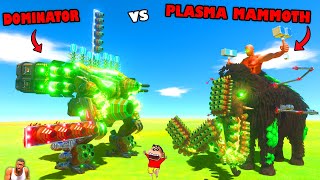 DOMINATOR vs PLASMA MAMMOTH in Animal Revolt Battle Simulator with SHINCHAN and CHOP [upl. by Kamal]