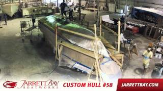 Glassing Hull 58  Custom Center Console by Jarrett Bay Boatworks [upl. by Ladiv676]