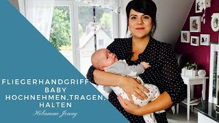 Baby halten hochnehmen tragen Fliegergriff Hebammentipps Hebamme Jenny [upl. by Hong]