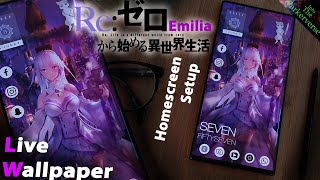 REZero  Emilia  Live Wallpaper amp Android Setup  Customize your Homescreen  EP49 Anime theme [upl. by Hildebrandt631]