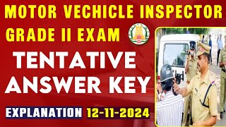 🔴TNPSC MVI EXAM ANSWER KEY  TNPSC DIPLOMA LEVEL  AUTOMOBILE amp MECHANICAL ANSWER KEY [upl. by Snoddy]