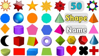 Shapes Vocabulary ll 50 Shape Names in English with Pictures ll Shape English Vocabulary [upl. by Irena]