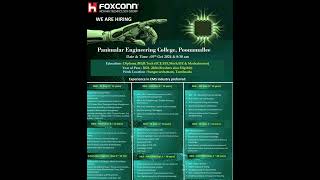 Foxconn company walkin interview at Chennai jobnotification job foxconn [upl. by Neral]