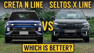 Creta N Line Vs Seltos X line  Detailed comparison  Creta N line 2024 vs seltos x line 2024 [upl. by Hulbard51]